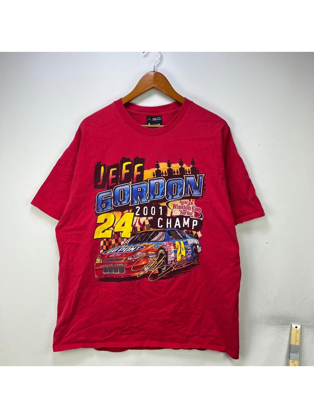 Vintage Jeff Gordon 24 NASCAR 2001 Red T-Shirt XL
